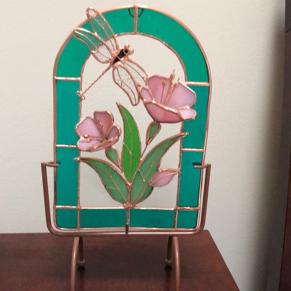 Stained glass dragonfly